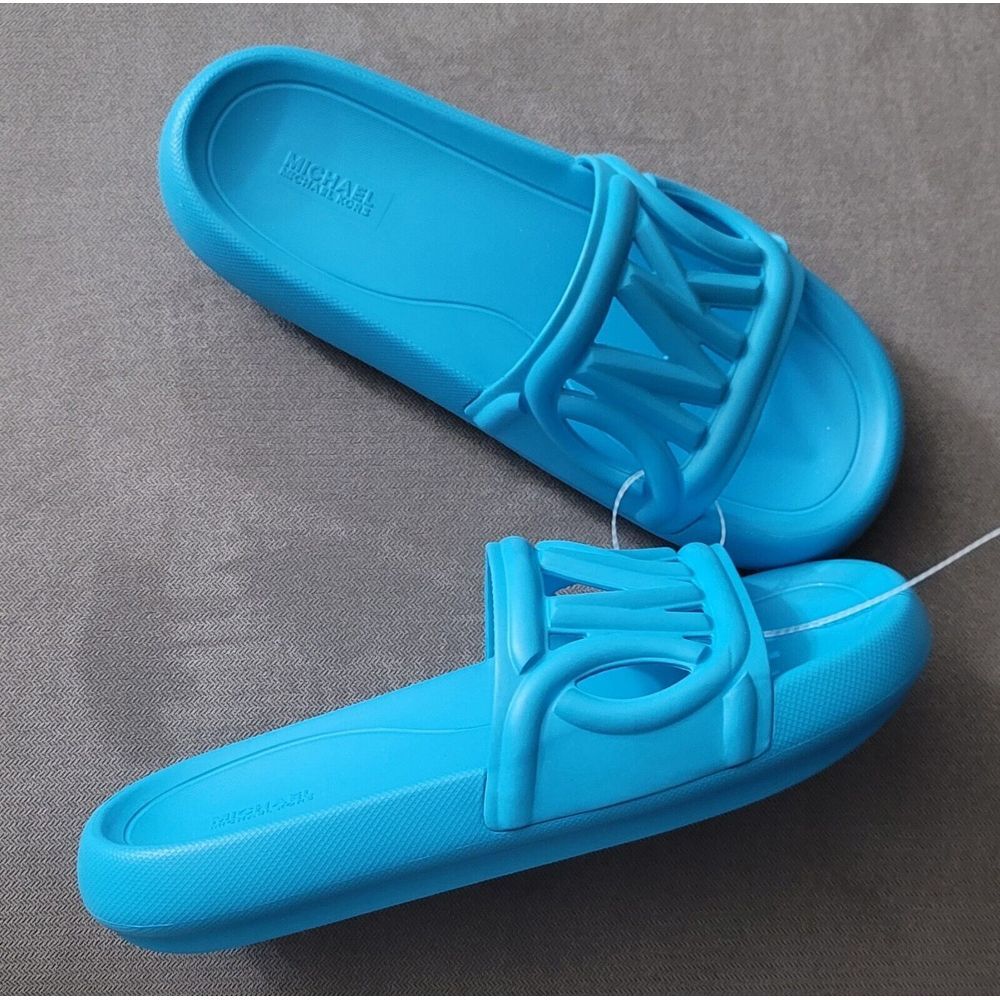 Michael Michael Kors Women's Blue Splash Scuba Slide Sandal Size 10M - Picture 3 of 5